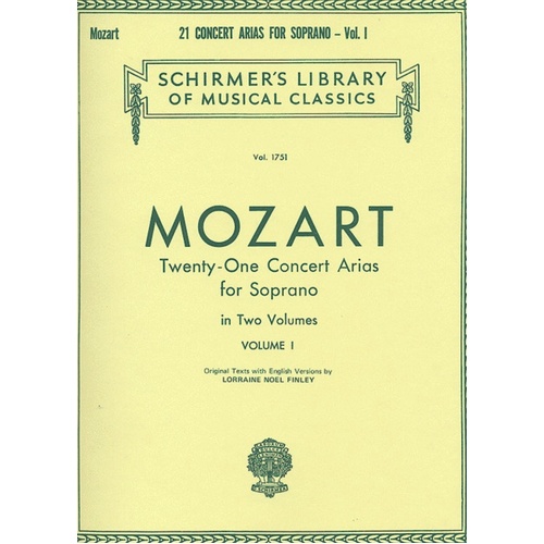 Schirmer - Mozart 21 Concert Arias Soprano Book1