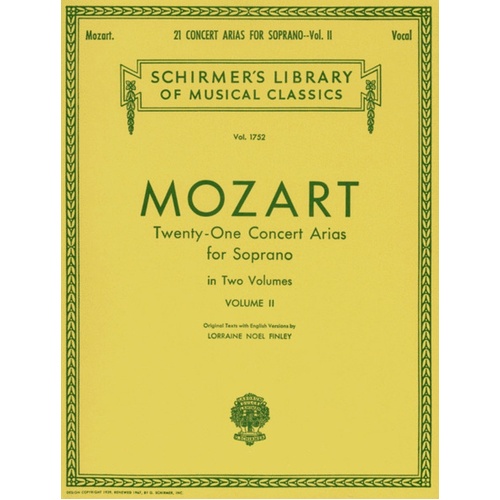 Schirmer - Mozart 21 Concert Arias Soprano Book2