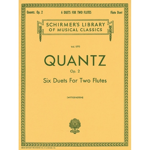 Quantz 6 Duets Op 2 Lib.1773 2 Flutes 
