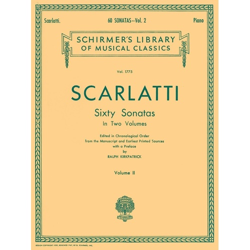 Scarlatti - 60 Sonatas Vol 2 Piano Ed Kirkpatrick (Softcover Book)