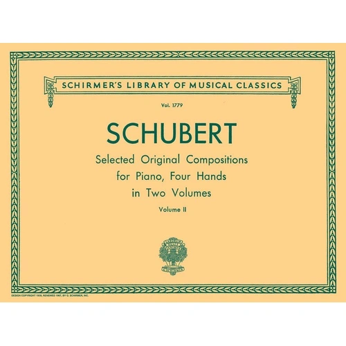 Schubert Original Compositions Piano Duet Vol 2, G. Schirmer, 136 Pages, Includes Grand Rondeau, Allegro, Fantaisie, and More