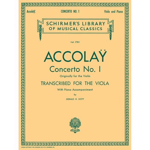 AccOnline Audioy - Concerto No 1 Viola/Piano (Softcover Book)