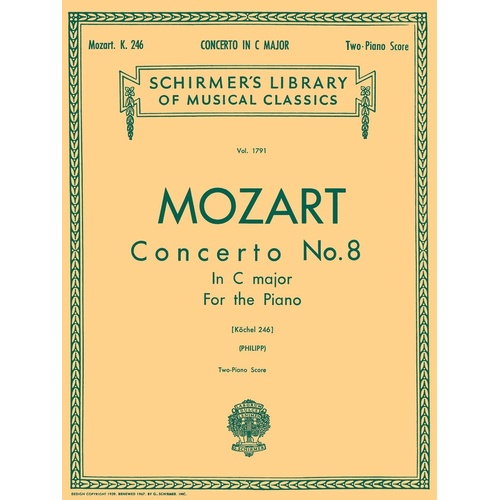 Mozart Concerto N.8 K246 Lib.1791 2 Pianos 
