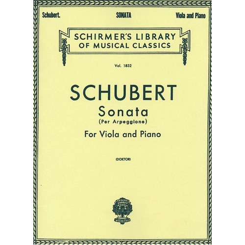 Schubert Sonata Lib.1832 Vla/Piano 