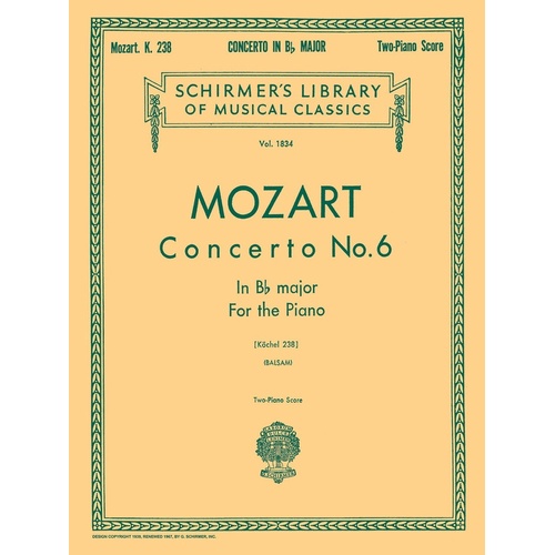 Mozart Concerto N.6 K238 Lib.1834 2 Pianos 