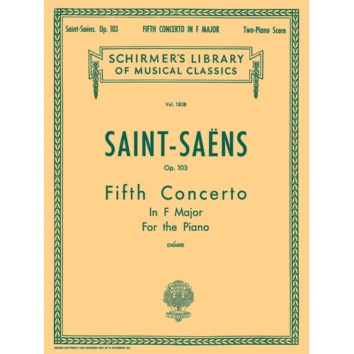 Saint Saens Conc.5 Op 103 Lib.1838 2 Piano 