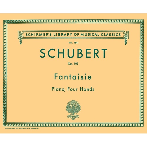 Schirmer - Schubert - Fantaisie Op 103 For Piano Duet