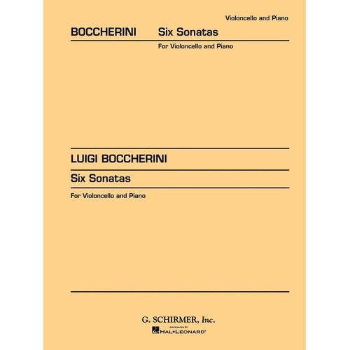 Boccherini 6 Sonatas for Cello and Piano, G. Schirmer, Inc., 88 Pages