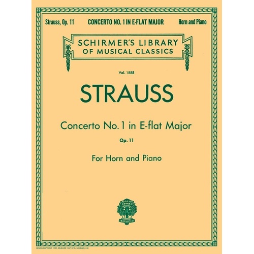 Strauss Concerto No. 1 Op. 11 for French Horn and Piano