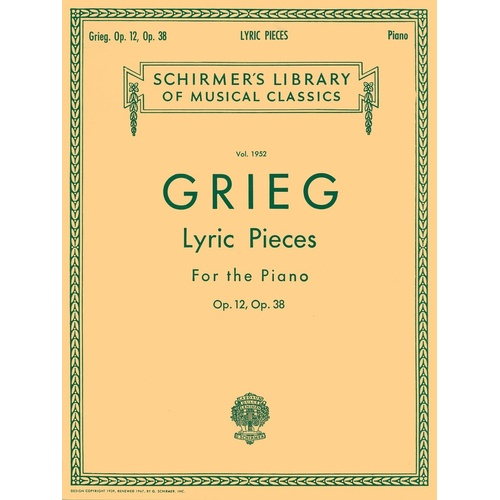 Grieg Lyric Pcs Op 1238 Lib.1952 Piano 