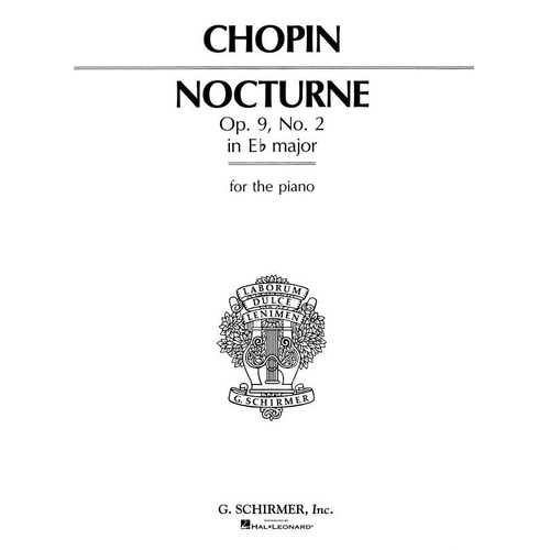 Chopin Nocturne Op. 9 No. 2 in E Flat Major Piano Solo Sheet Music, 8 Pages
