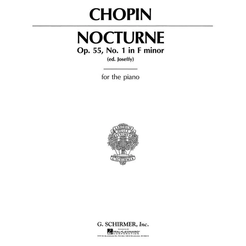 Chopin Nocturne Op. 55 No. 1 F Minor Piano Solo Sheet Music 8 Pages