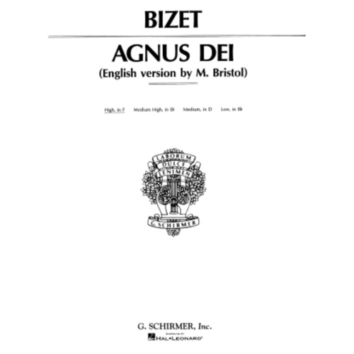 Schirmer - Bizet - Agnus Dei High Voice In F