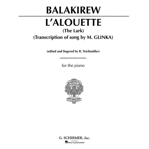 Balakirev - L'Alouette (The Lark) Piano Solo Sheet Music