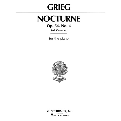 Grieg - Nocturne No 4 Op 54 Piano (Softcover Book)