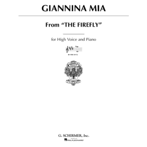 Schirmer - Friml - Giannina Mia High Voice/Piano