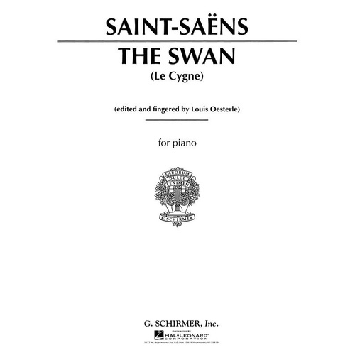 Saint-Saens - The Swan (Le Cygne) Piano Solo Sheet Music, 8 Pages, G. Schirmer