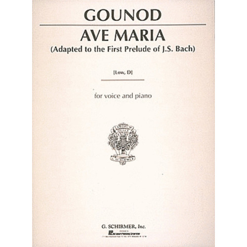 Gounod Ave Maria Low D/Piano 