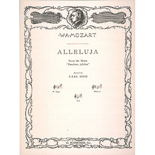 Schirmer - Mozart - Alleluia High Voice In F