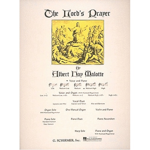 Schirmer - Malotte - The Lords Prayer Medium/High Voice In D Flat