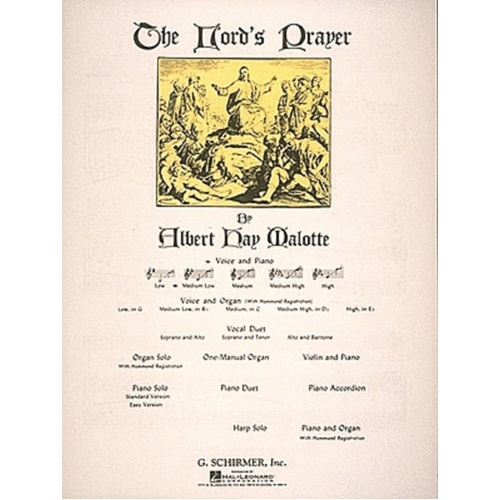 Schirmer - Malotte - The Lords Prayer Medium/Low Voice In B Flat