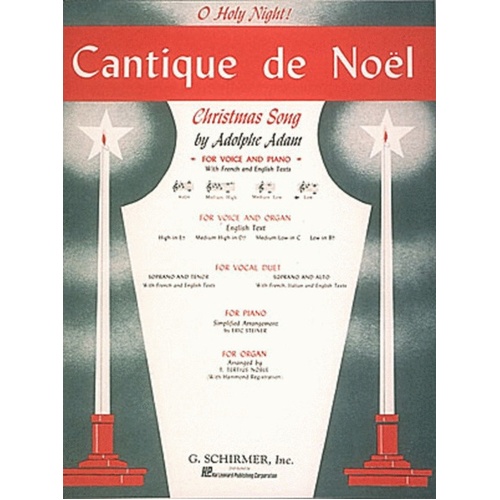 Schirmer - Adam Cantique De Noel Low Voice In B Flat