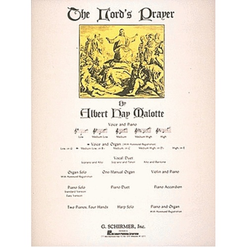 Malotte Lords Prayer Medium Bb/Organ 
