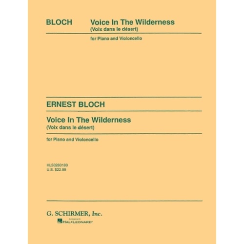 Bloch Voice In Wilderness Cello and Piano 