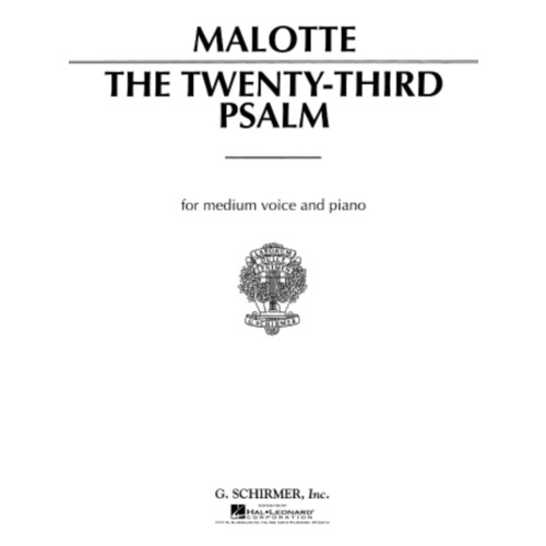 Schirmer - Malotte - The 23rd Psalm Medium Voice/Piano