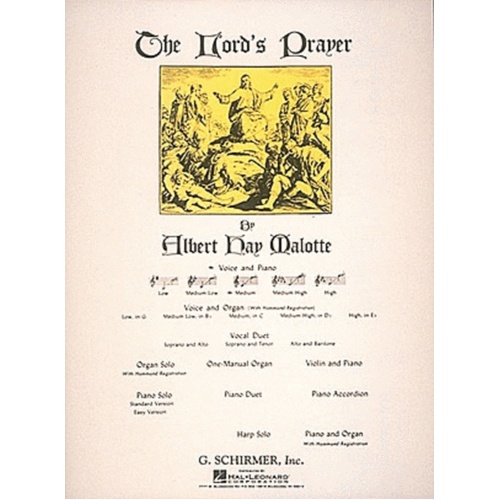Schirmer - Malotte - The Lords Prayer Medium Voice In C