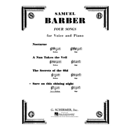 Schirmer - Barber - Sure On Shining Night Medium/Low Voice