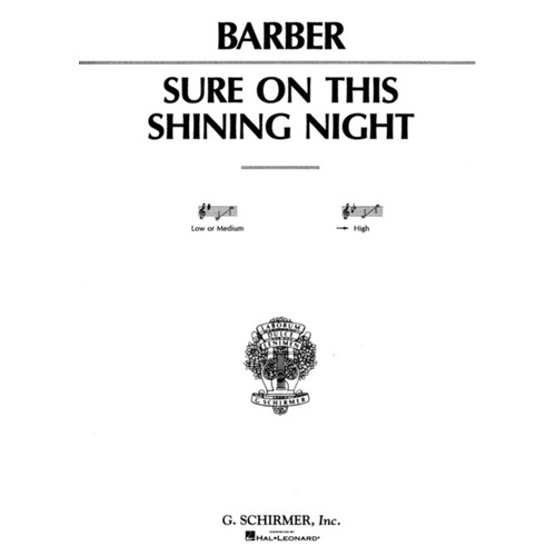 Schirmer - Barber - Sure On Shining Night High Voice