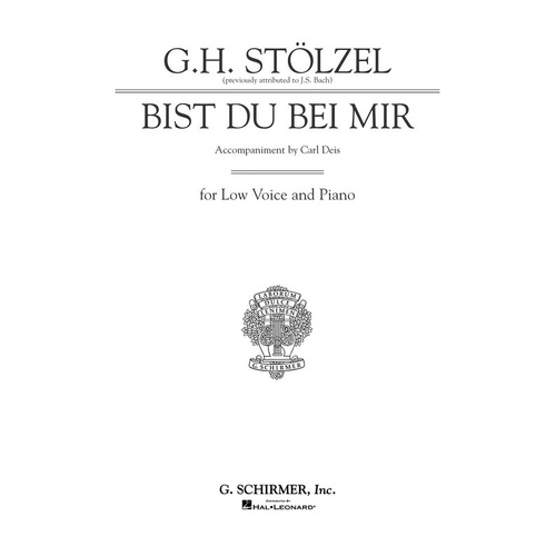 Schirmer - Bach - Bist Du Bei Mir Low Voice