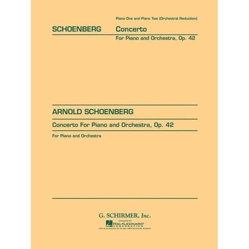 Schoenberg Concerto Op 42 2 Pianos 
