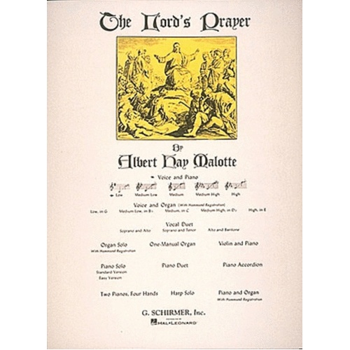 Schirmer - Malotte - The Lords Prayer Low Voice In G