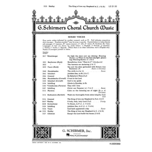 Schirmer - The King Of Love My Shepherd Is SATB
