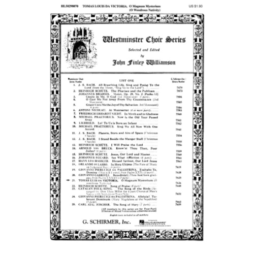 Schirmer - O Magnum Mysterium (O Great Mystery) SATB A Cappella