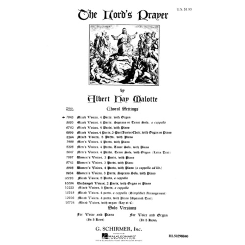 Schirmer - The Lords Prayer SATB/Organ