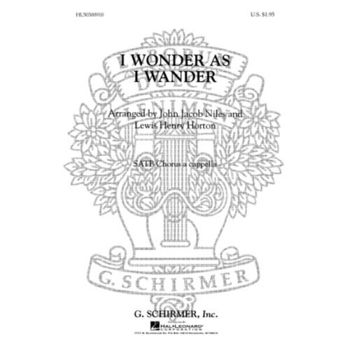 Schirmer - I Wonder As I Wander SATB A Cappella