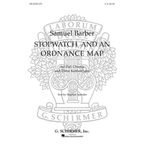 Schirmer - Stopwatch And An Ordinance Map TTBB/Timpani