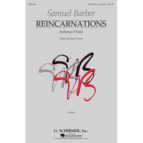Schirmer - Reincarnations No 2 Anthony Odaly SATB A Cappella