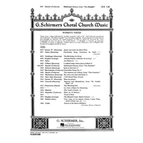 Schirmer - Hallelujah Chorus SSA