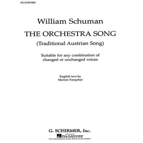 Schirmer - The Orchestra Song (Trad Austrian Song) Any Combination