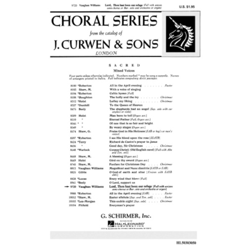 Schirmer - Lord Thou Hast Been Our Refuge SATB/Organ