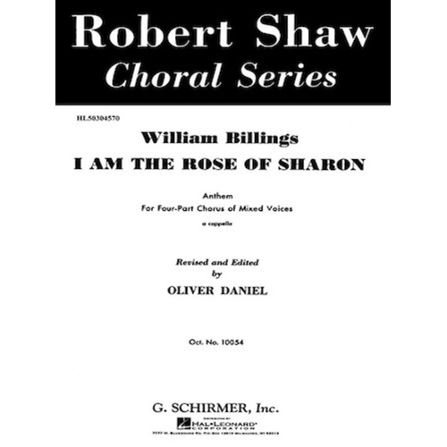 I Am The Rose Of Sharon SATB A Cappella
