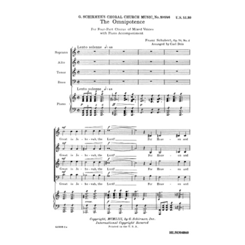 Schirmer - The Omnipotence SATB