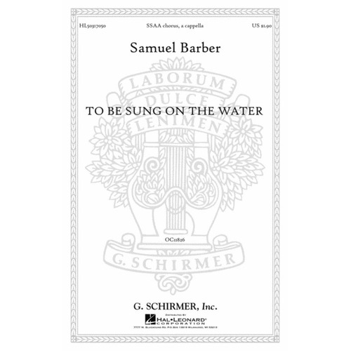 Schirmer - To Be Sung On The Water SSAA A Cappella