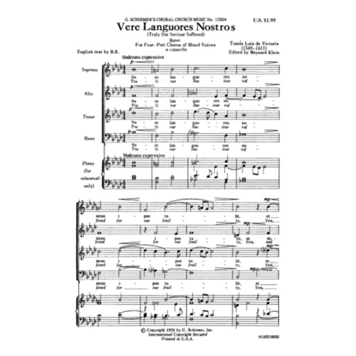 Schirmer - Victoria Vere Languores SATB A Cappella