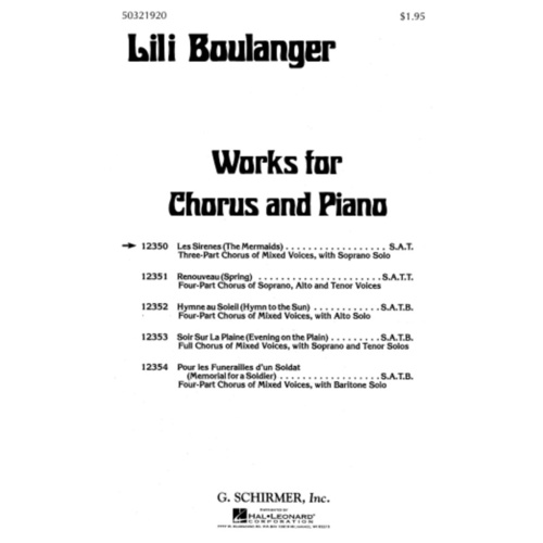 Schirmer - Les Sirenes (The Mermaids) 3 Part Mixed/Soprano Solo