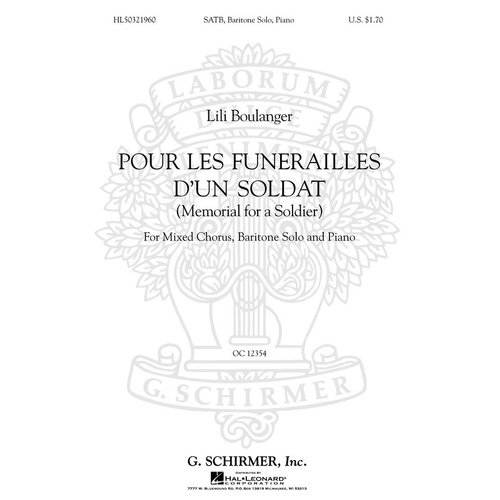 Schirmer - Pour Les Funerailles D'Un Soldat SATB/Baritone Solo